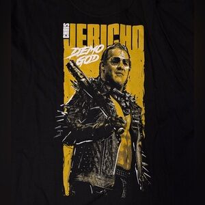 WWE Chris Jericho Black and Gold Graphic T-Shirt